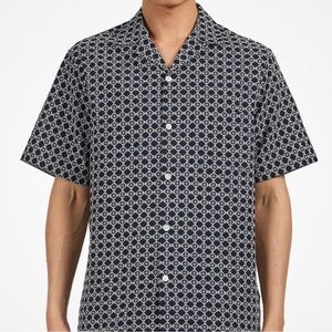 Portuguese flannel Geometric Print Short Sleeve Shirt small